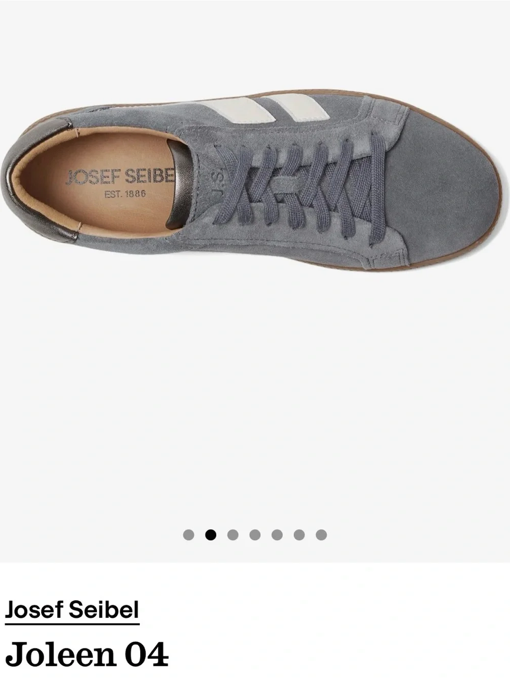 JOSEF SEIBEL JOLENE 04 ASPHALT SNEAKER NWOT SZ 38 / 7.5 $72